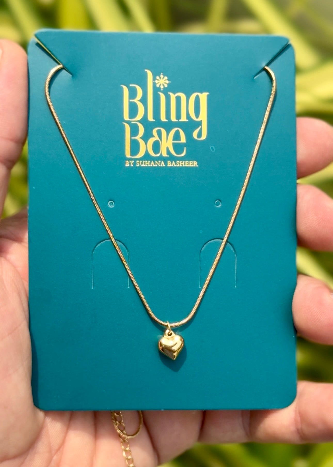 Golden Love Drop Necklace ✨ (316L Grade)