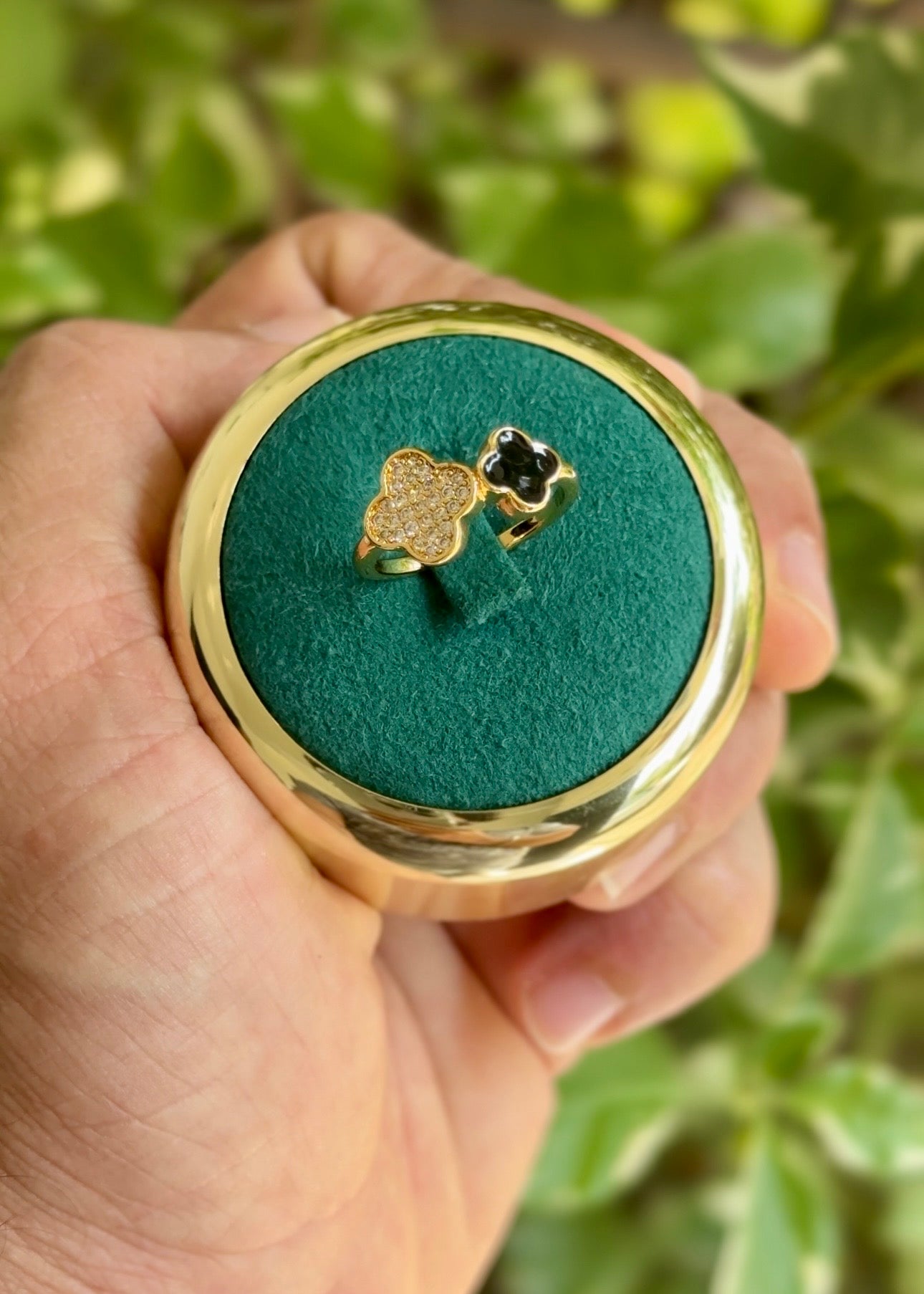 Double Fortune Clover Ring✨(Adjustable)
