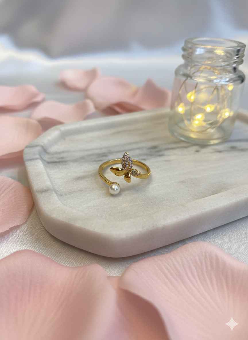 Pearl Kissed Butterfly (Free-size)