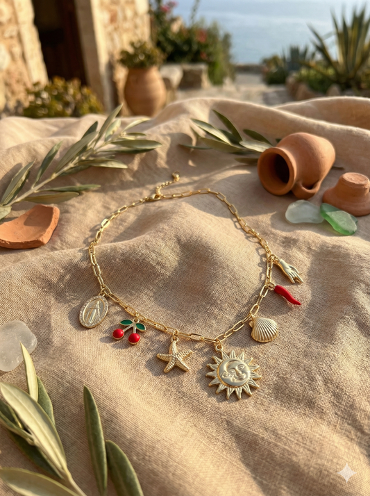 Mediterranean Charm Necklace