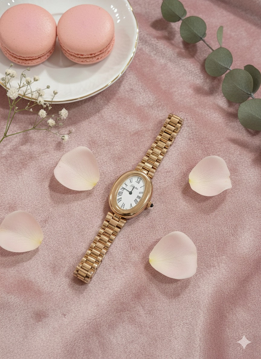 Scottie Luxury Rose Gold Classic Oval Bracelet Watch