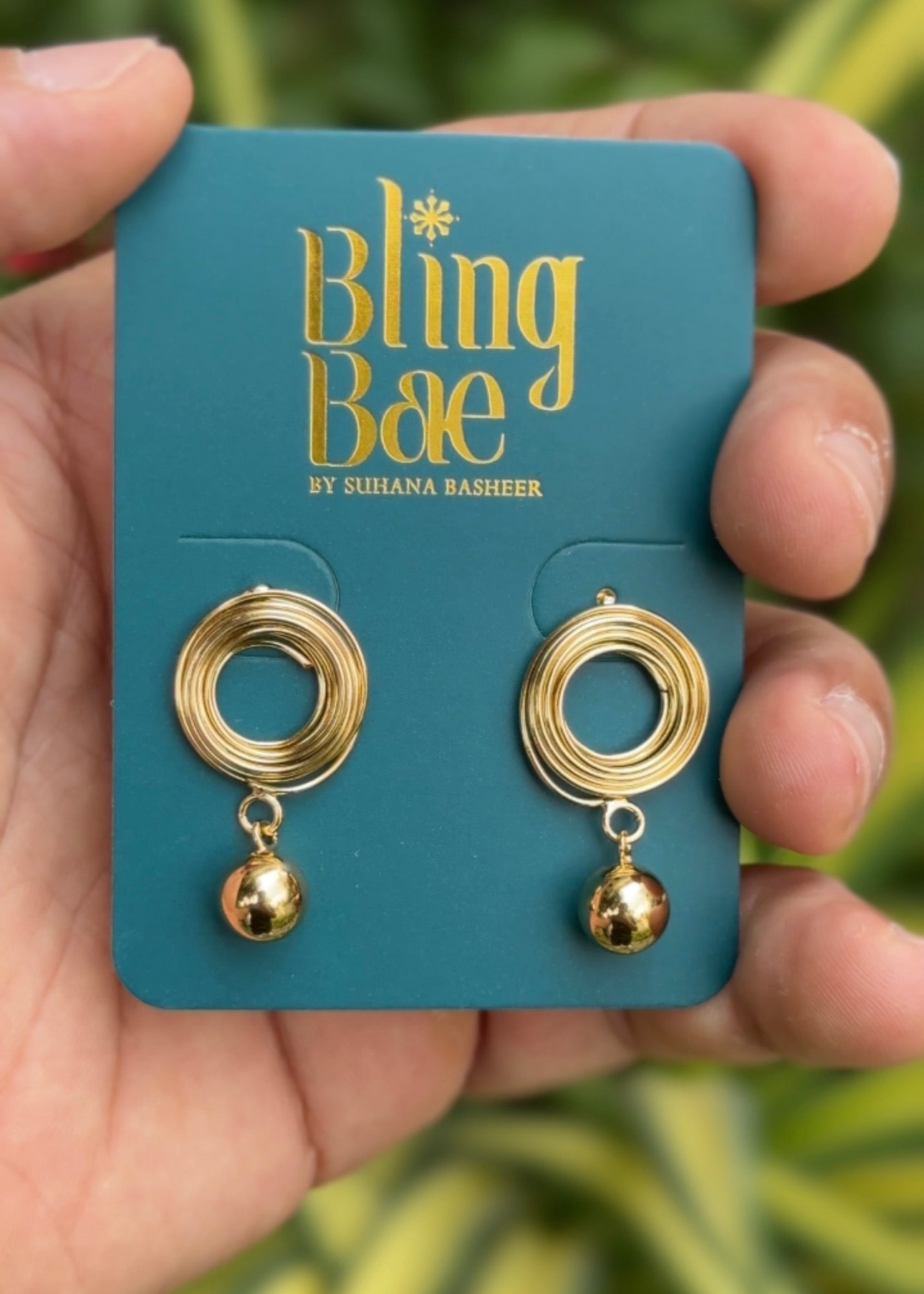 Golden Orbit Drop Studs