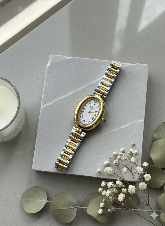 Scottie Luxury Oval Two-Tone Bracelet Watch