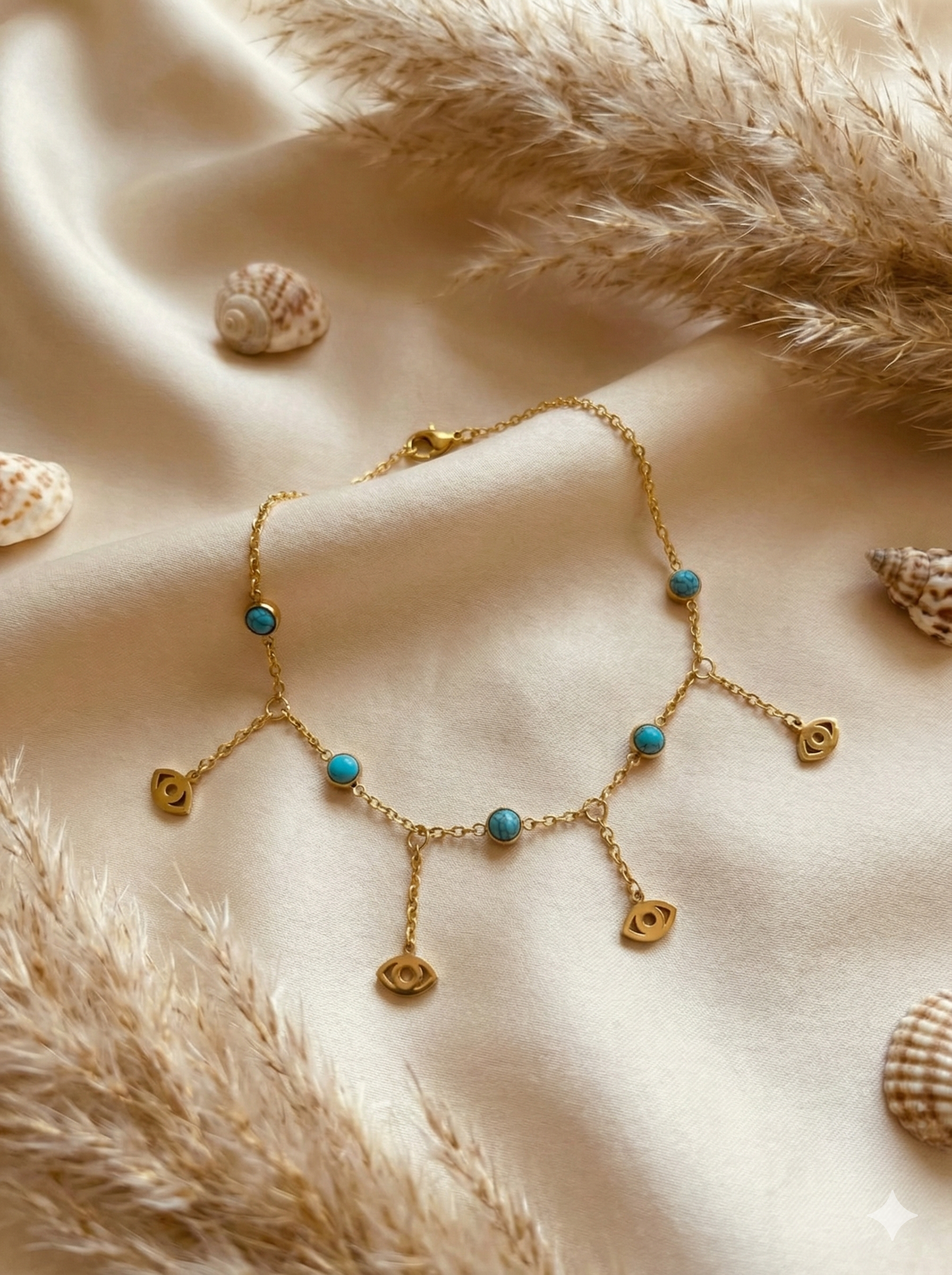 Turquoise Evil Eye Anklet/Bracelet (Single Piece)