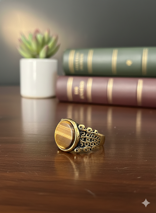 The Gilded Tiger Eye Ring