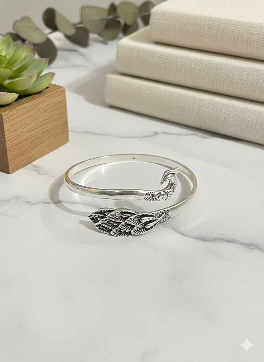 Royal Peacock Cuff Bangles (Adjustable)