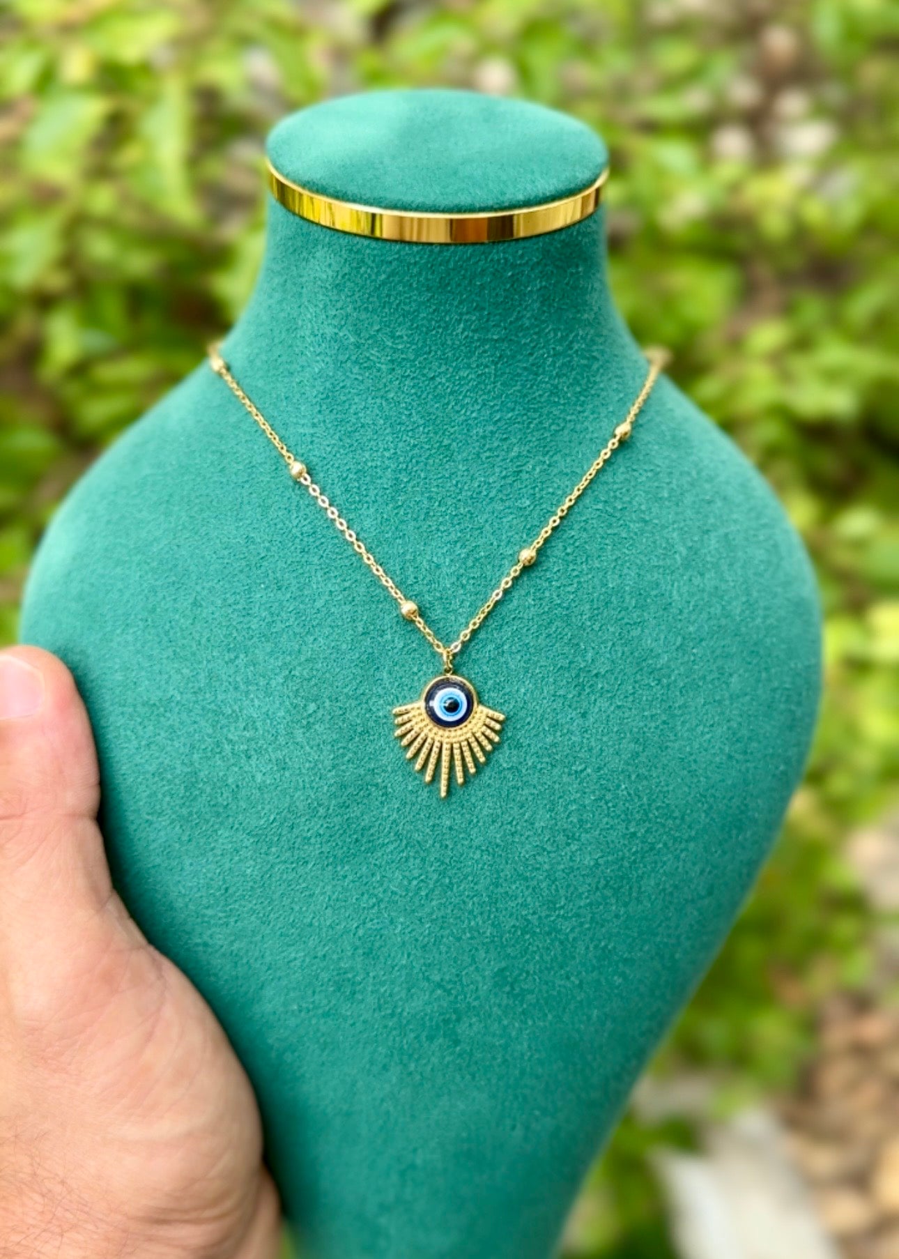 Evil Eye Sunburst Necklace 🧿✨