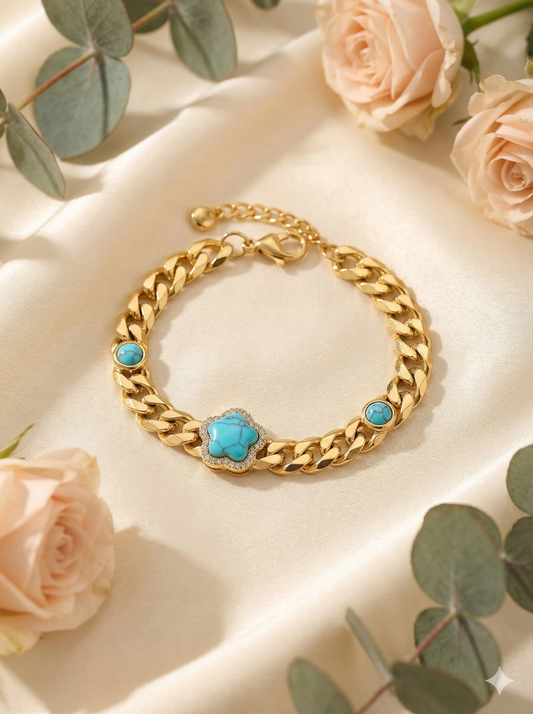 Azure Bloom Pave Bracelets
