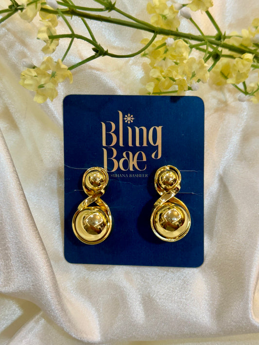Gold Ball Drop Earrings
