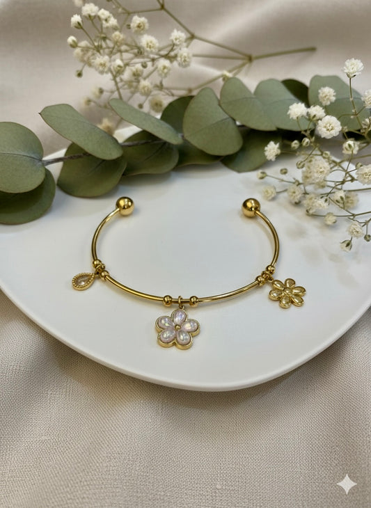 Blossom Charm Cuff Bangle