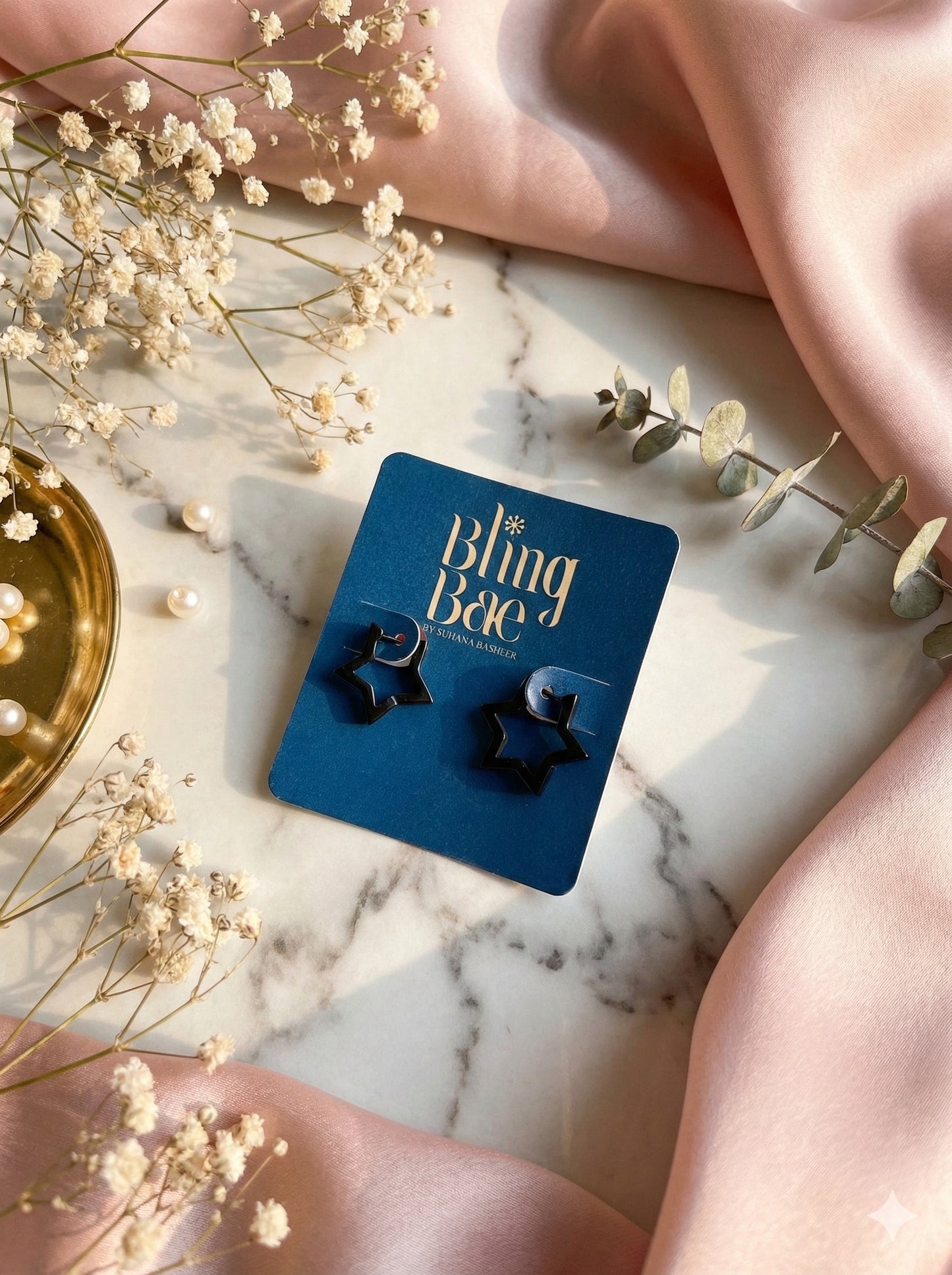 Midnight Star Hoops Earrings