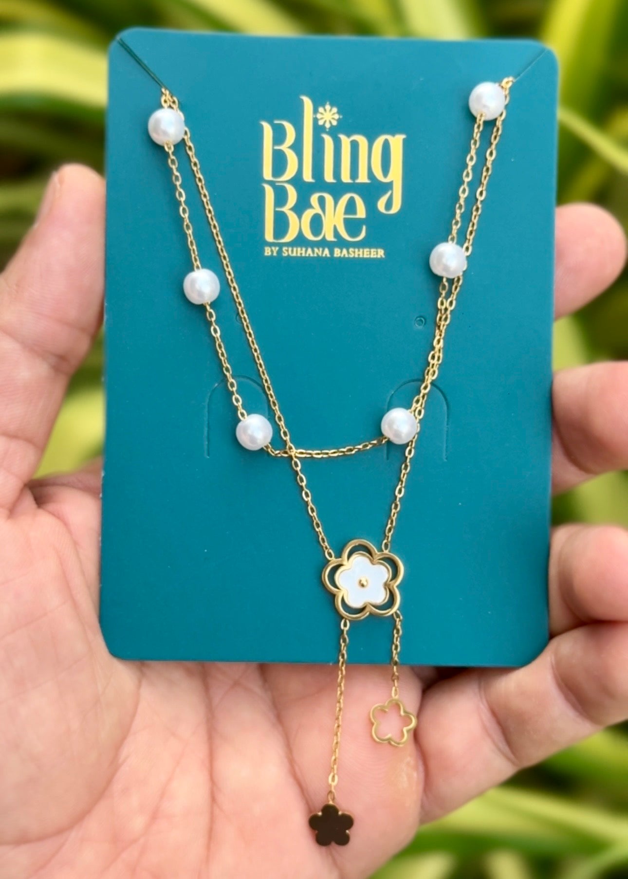 Pearl Blossom Layered Necklace 🌸✨ (316L Grade)