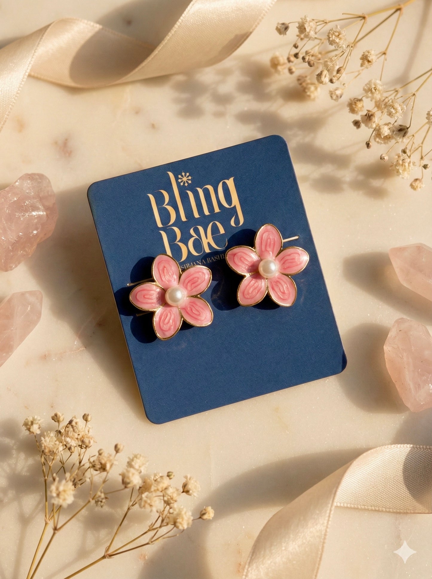 Blush Petal Pearl Earrings