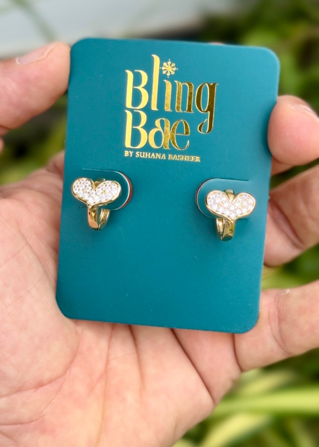Crystal Heart Stud Earrings