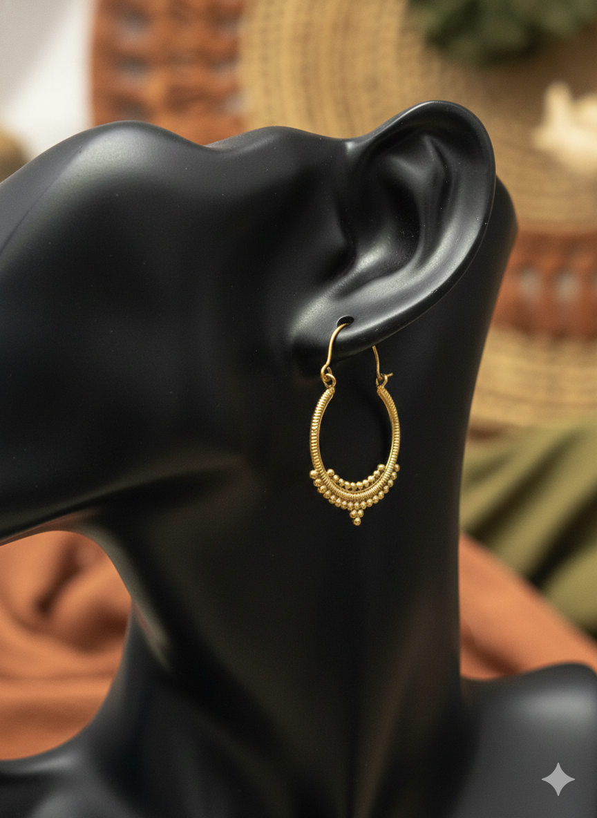 Golden Dune Hoop Drops Earrings