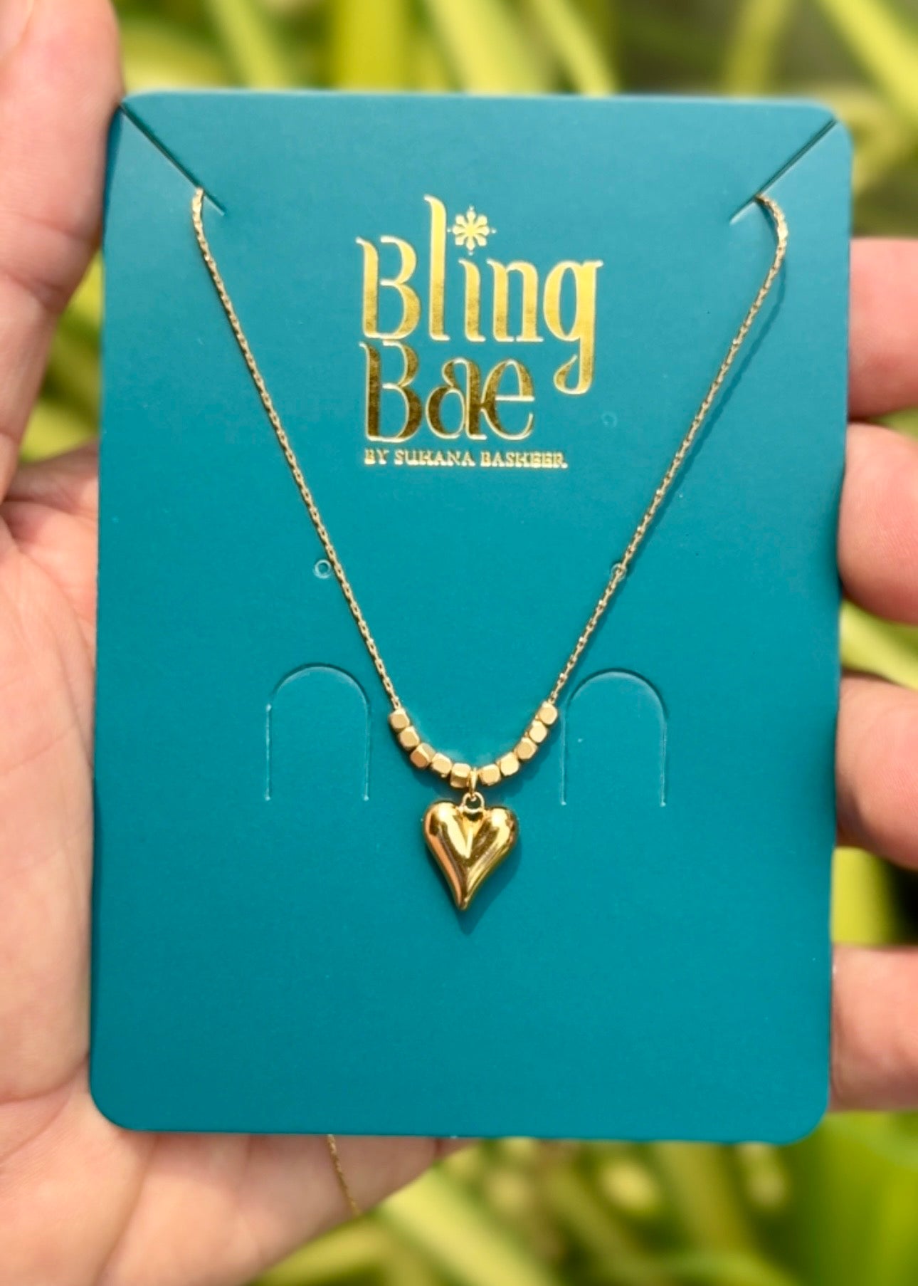 Golden Heart Glow Necklace ✨ (316L Grade)