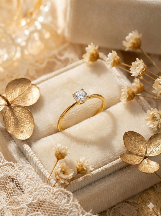 The Dainty Gold Solitaire Rings