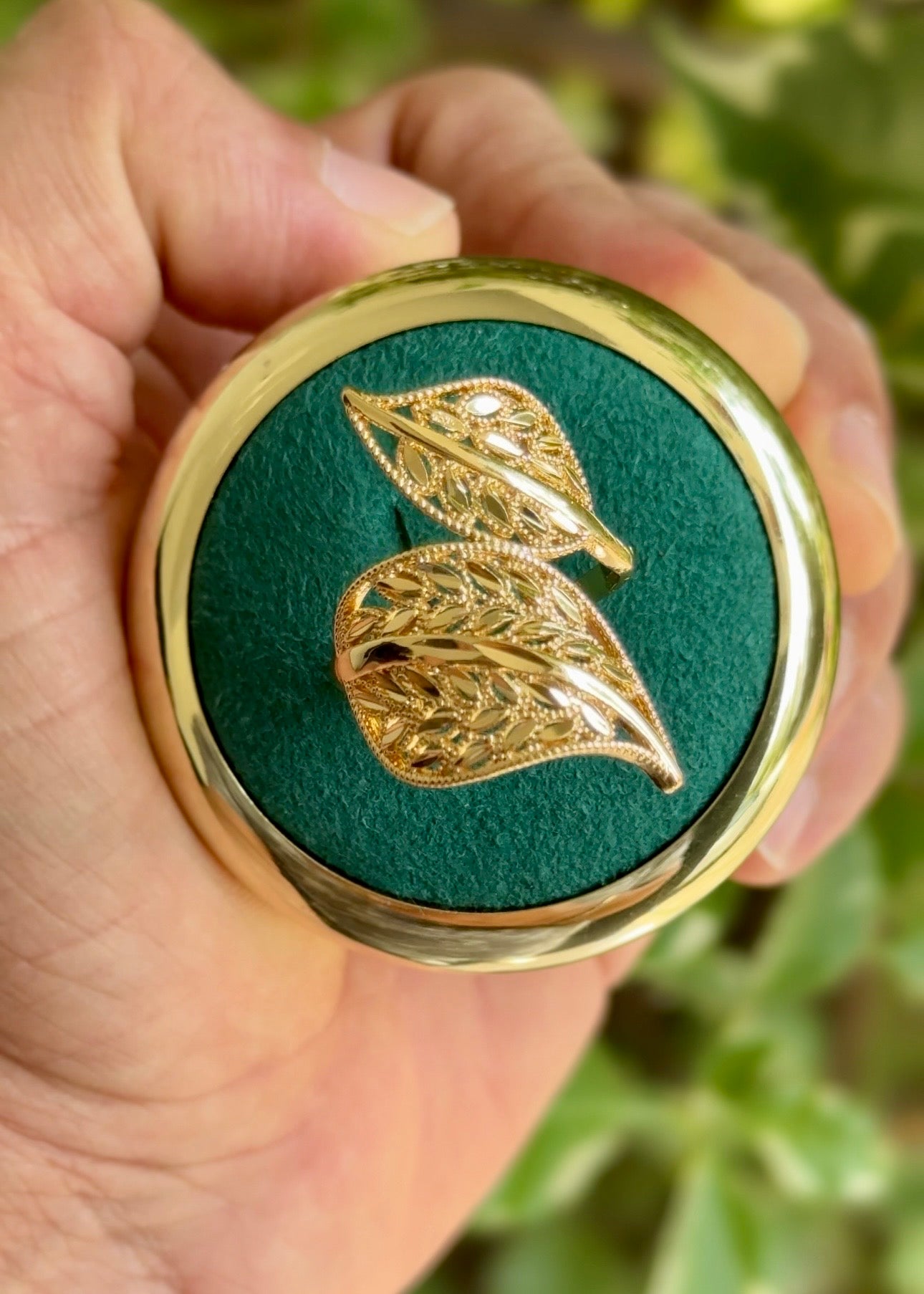 Golden Leaf Wrap Rings 🍃✨ (Free-size)