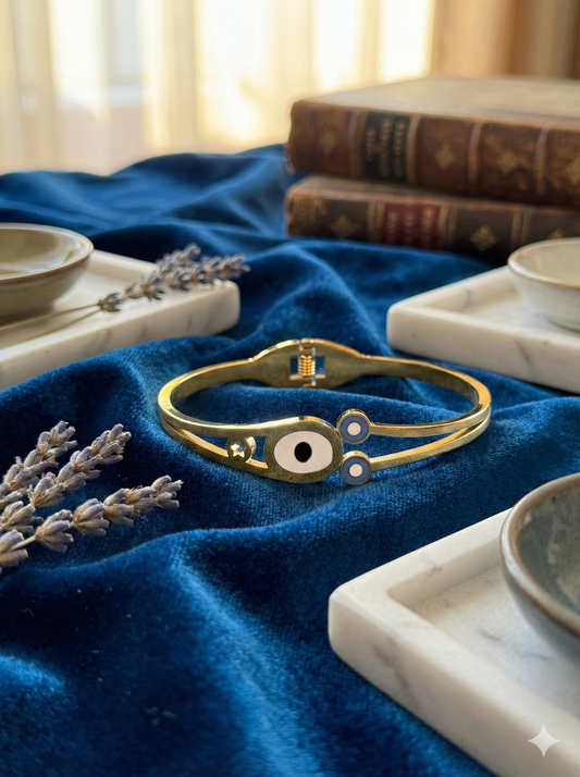 Evil Eye Halo Cuff Bangle