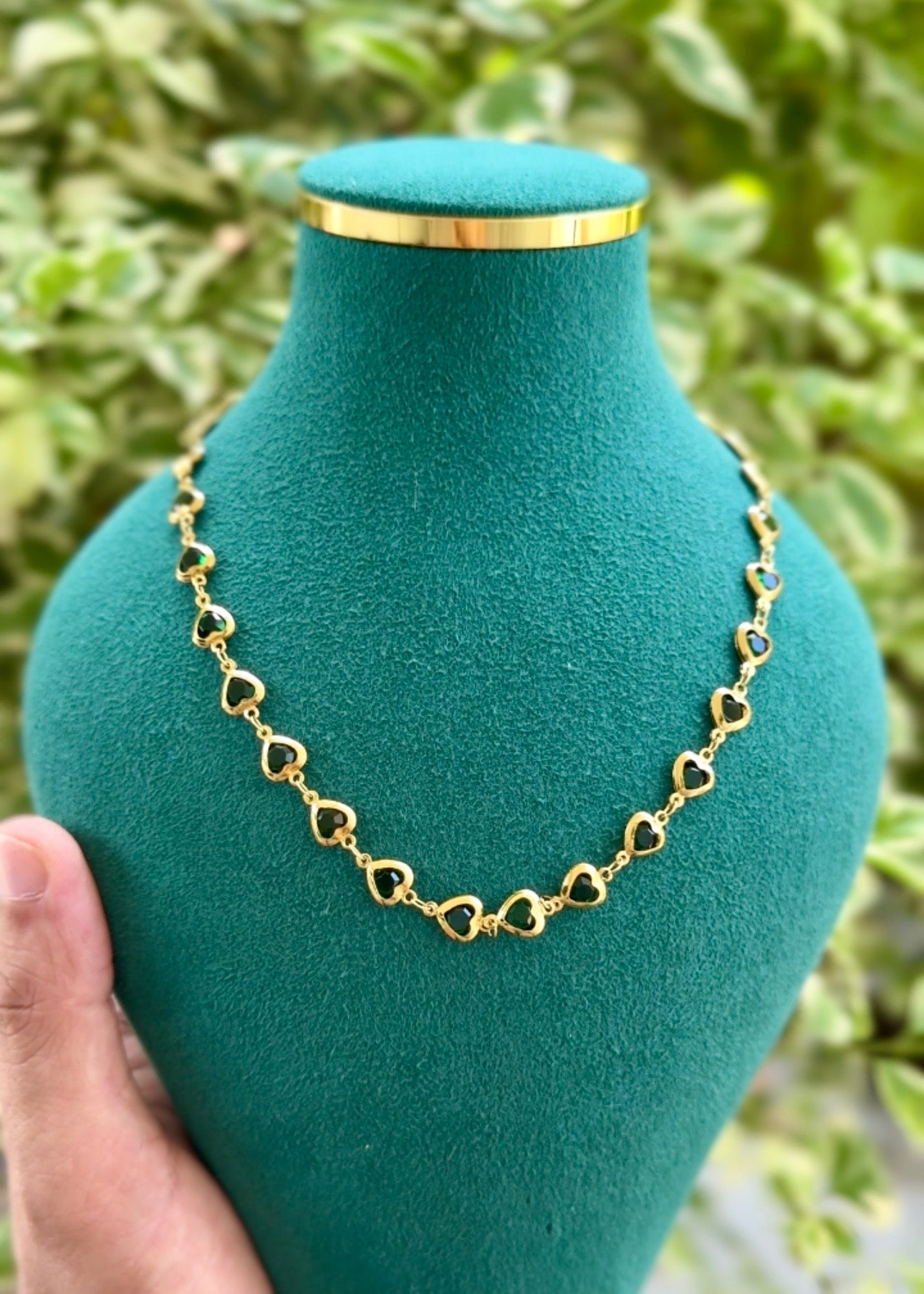 Emerald Heart Link Necklace āØš