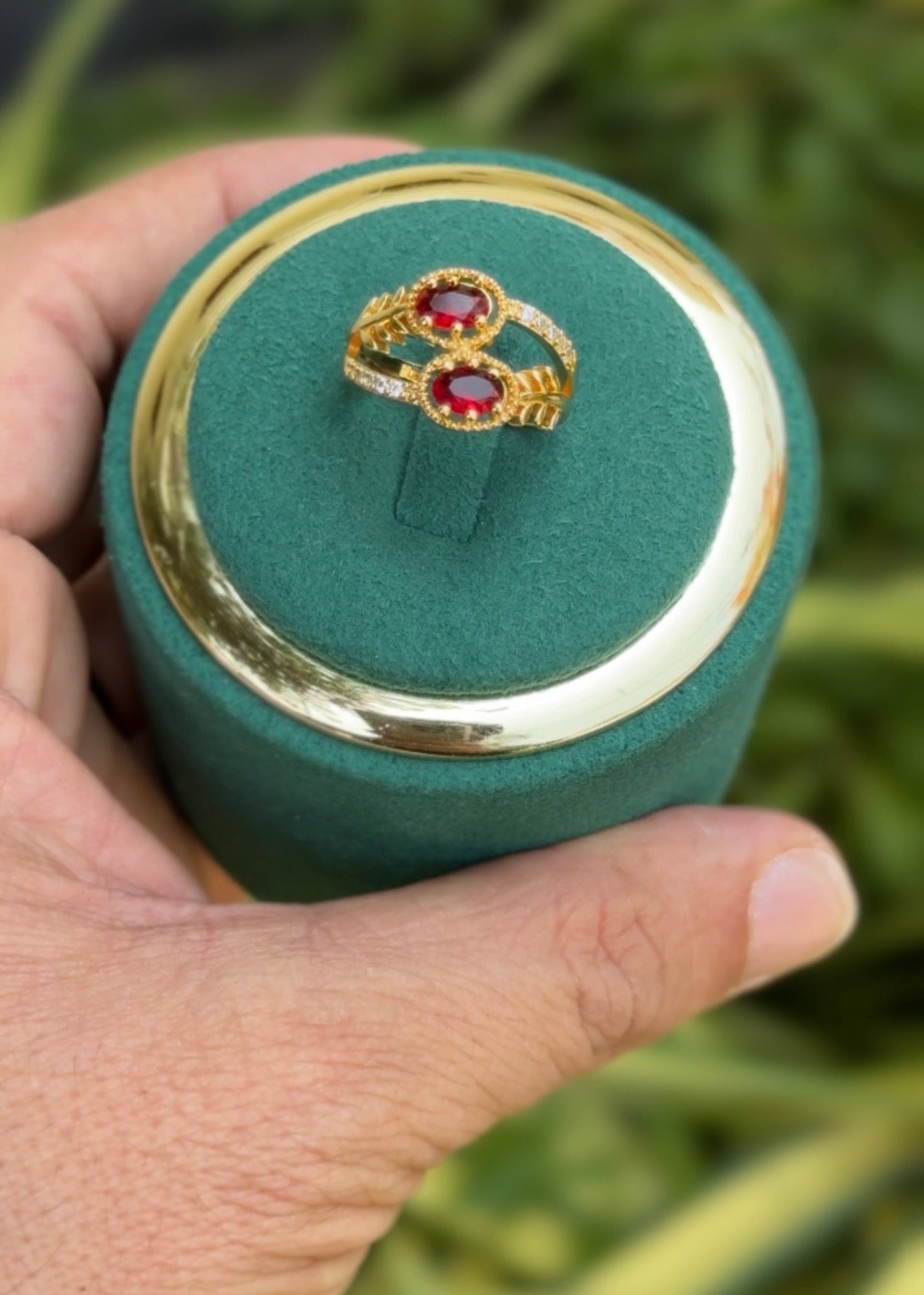 Royal Ruby Twin Rings (Adjustable)