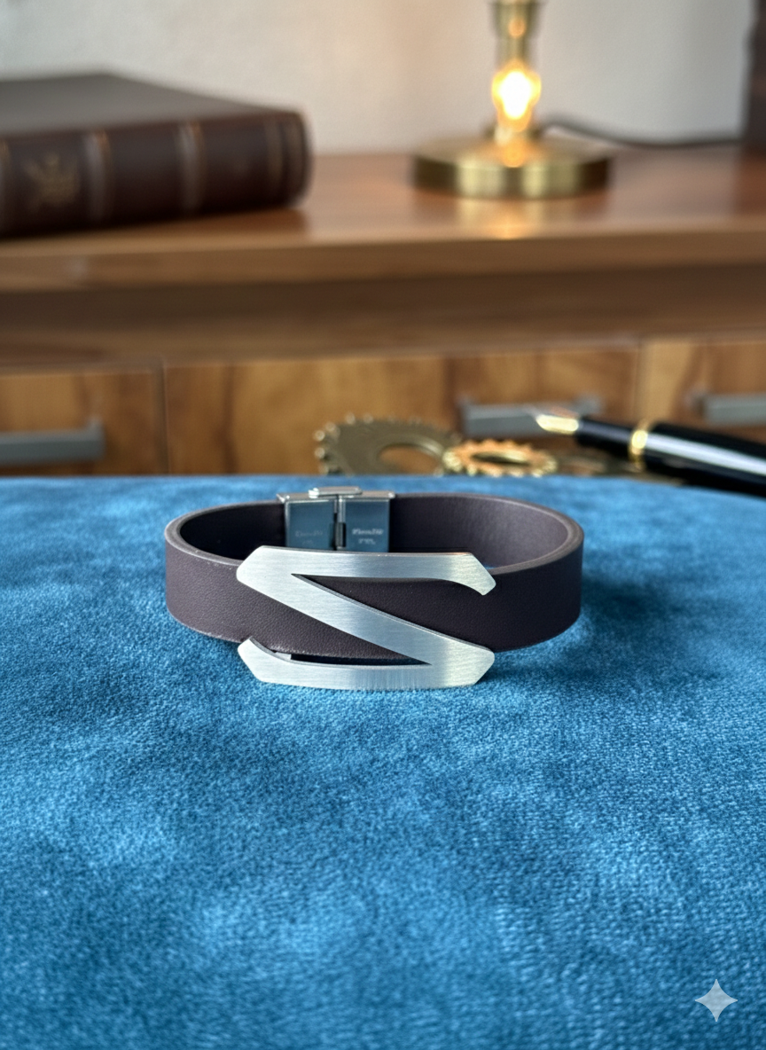 S-Edge Signature Leather Men’s Wristband