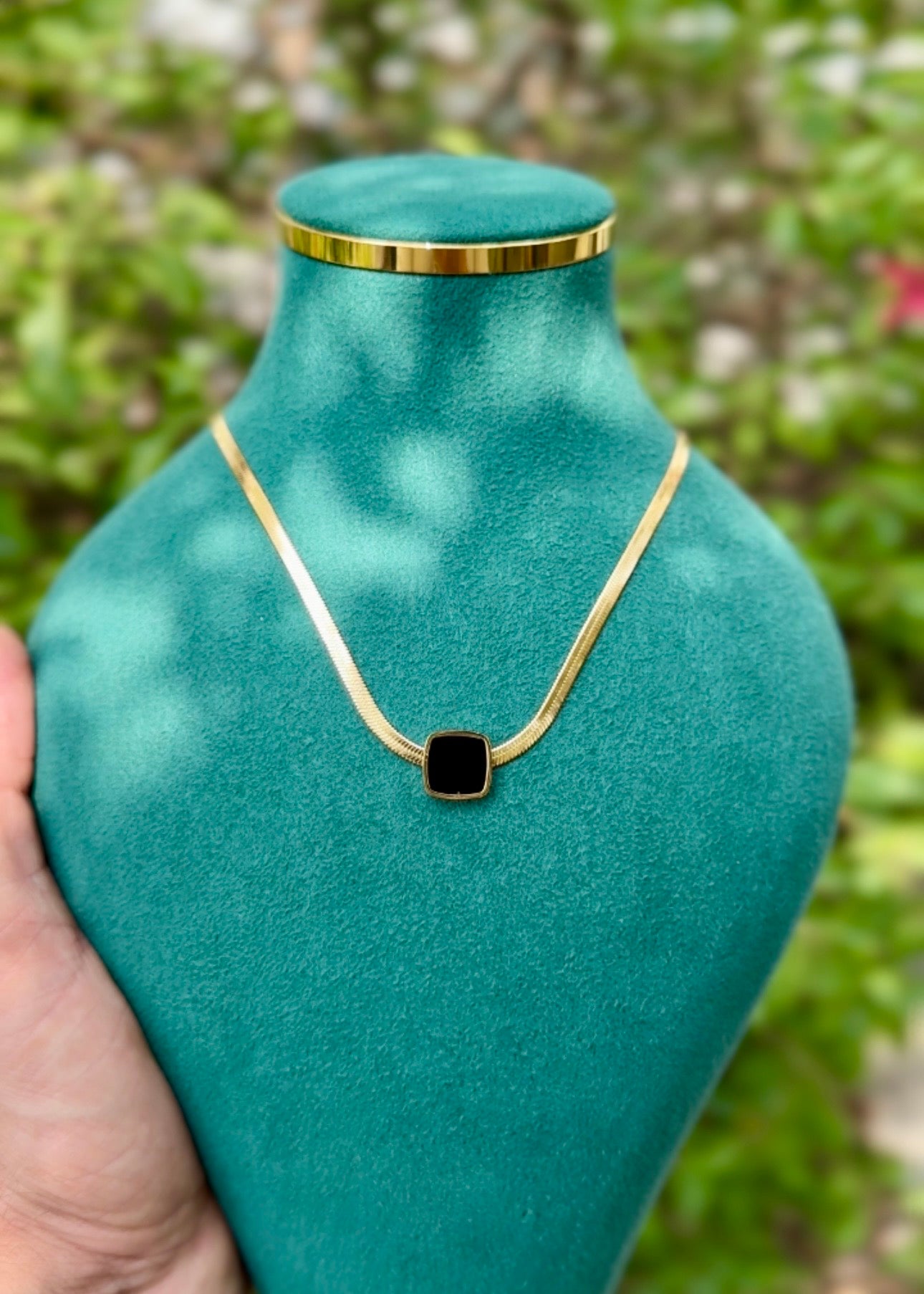 Midnight Square Elegance Necklace 🖤✨