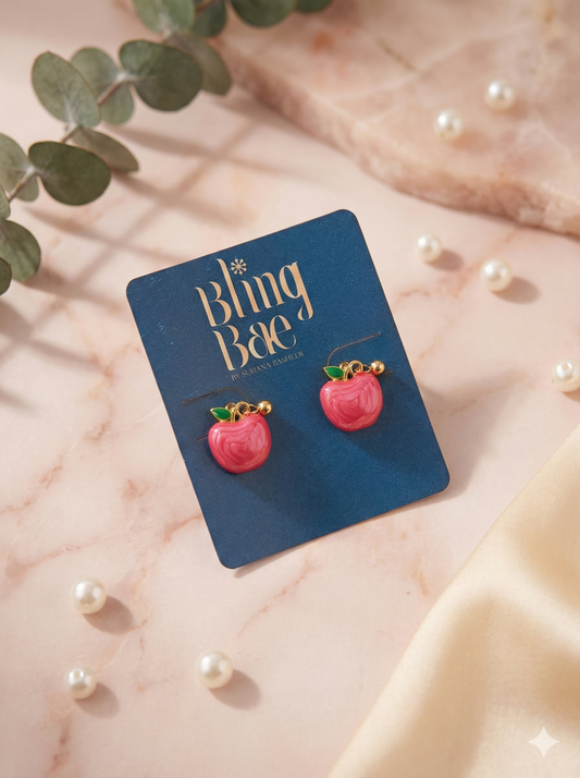 Hot Pink Apple Studs