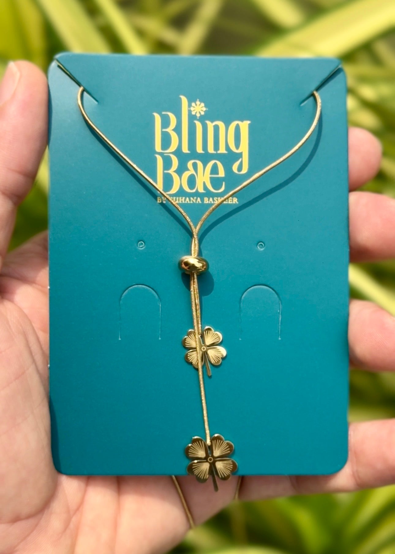 Clover Drop Lariat Necklace 🍀✨