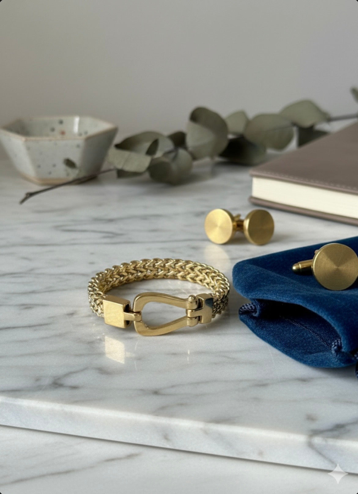 Obsidian Weave Gold Colour Men’s Bracelets