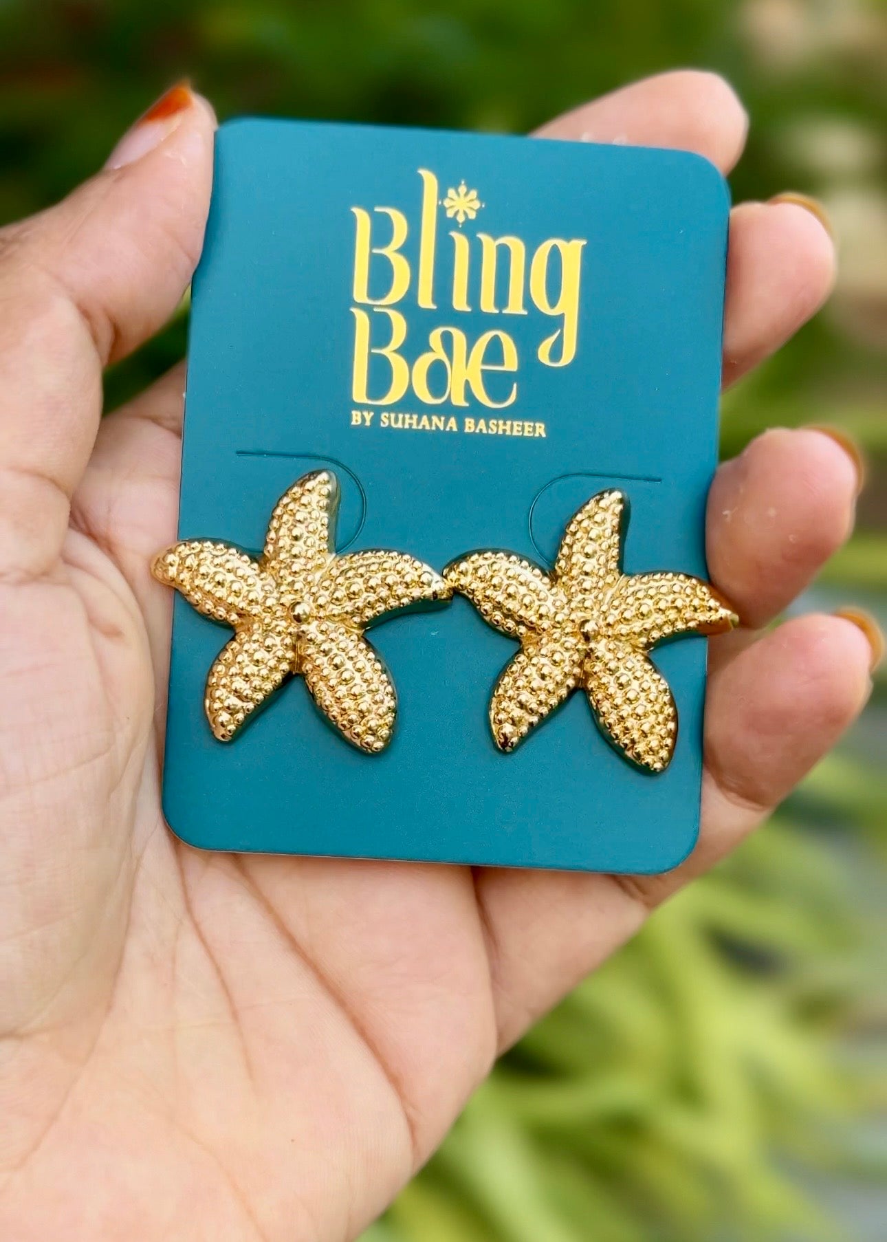 Golden Starfish Studs