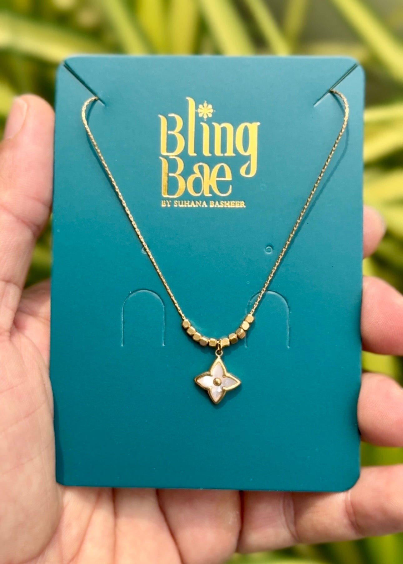Pearl Bloom Charm Necklace ✨ (316L Grade)