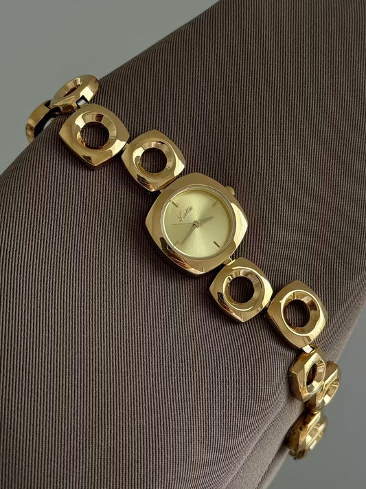 Scottie Geometric Gold Bracelet Watch (18k Gold Plated)
