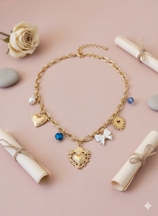 Royal Heart Charm Necklace