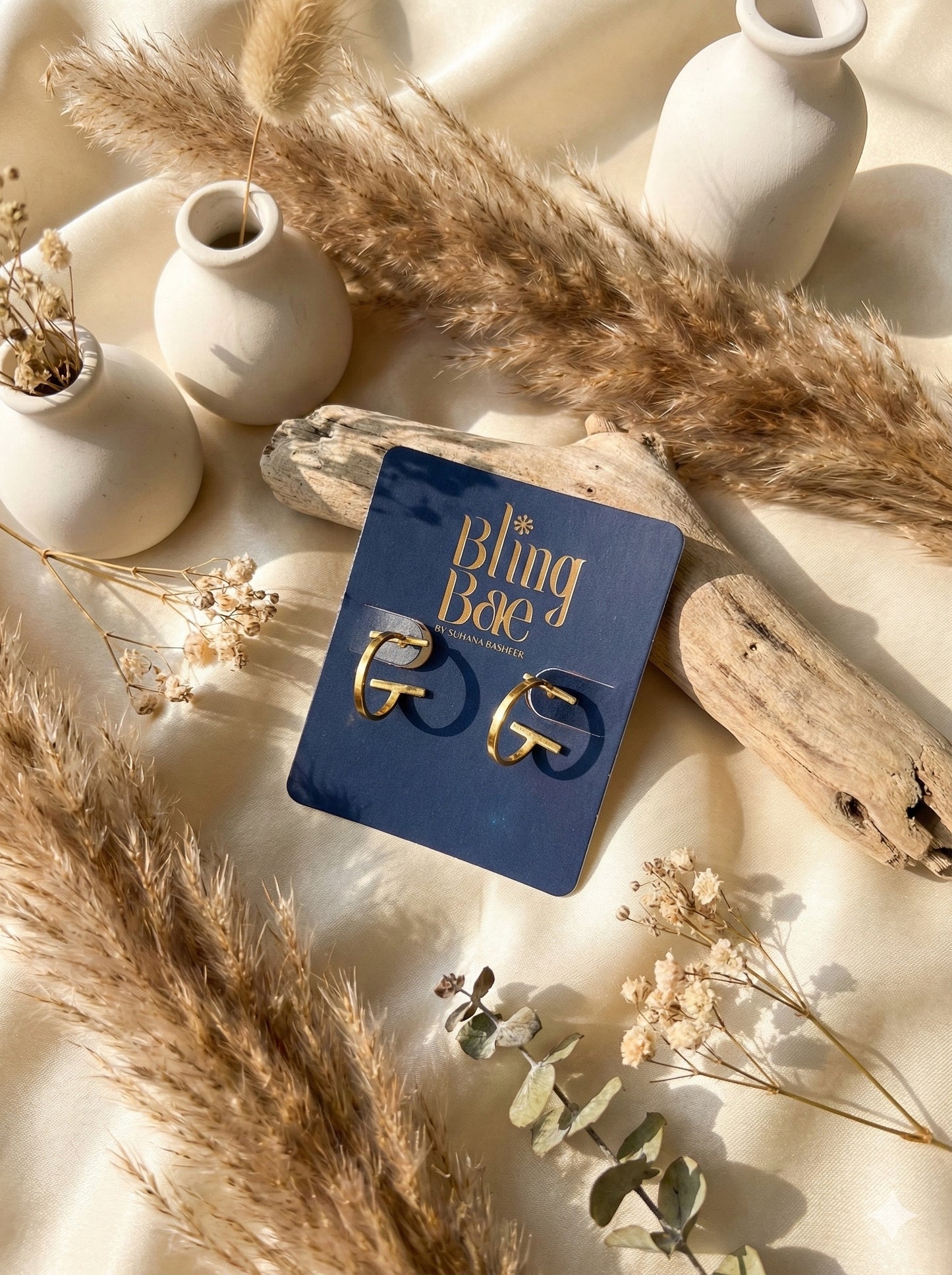 Letter Accent Hoop Earrings (Small size)