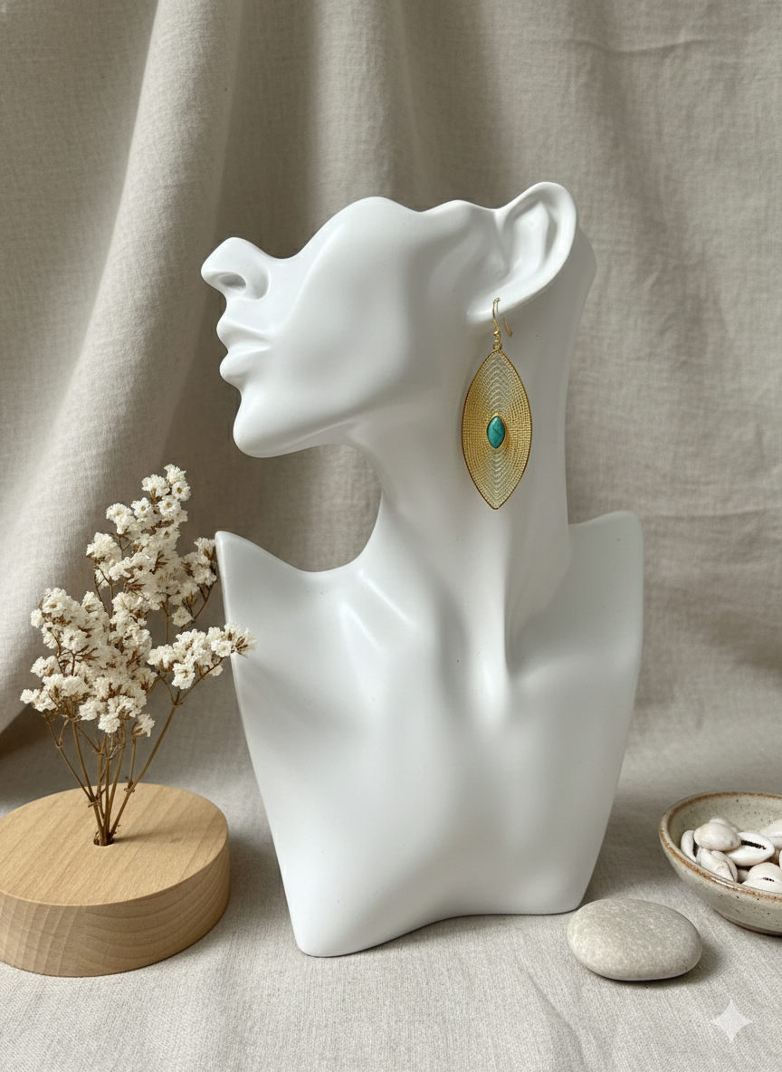 Turquoise Veil Drop Earrings