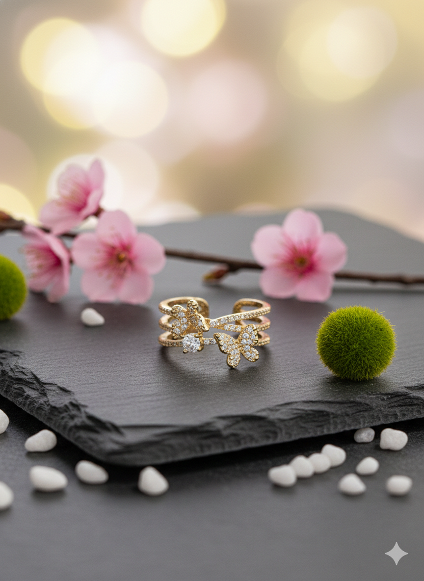 Pave Chrysalis Rings (Adjustable)