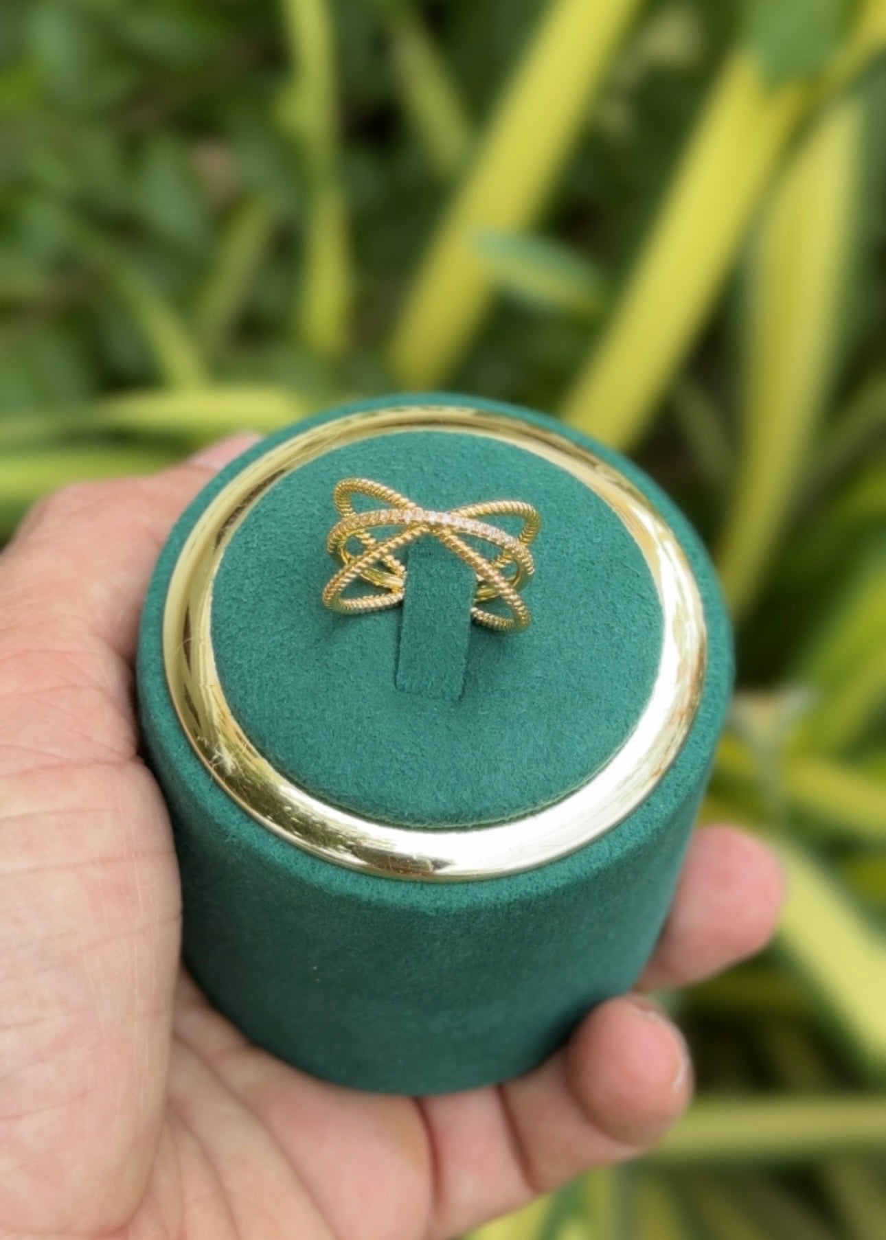 Golden Infinity Knot Rings (Adjustable)