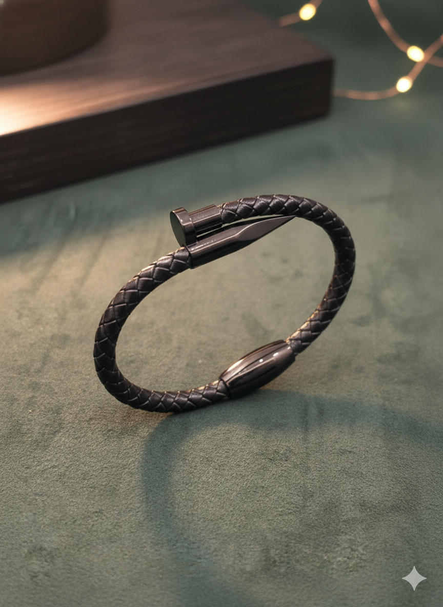 Shadow Clasp Noir Men’s Cuff Bangles