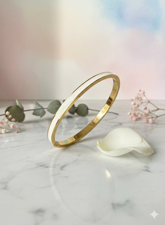 White Gold Aura Cuff Bangle