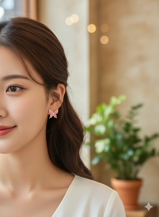 Blush Butterfly Studs