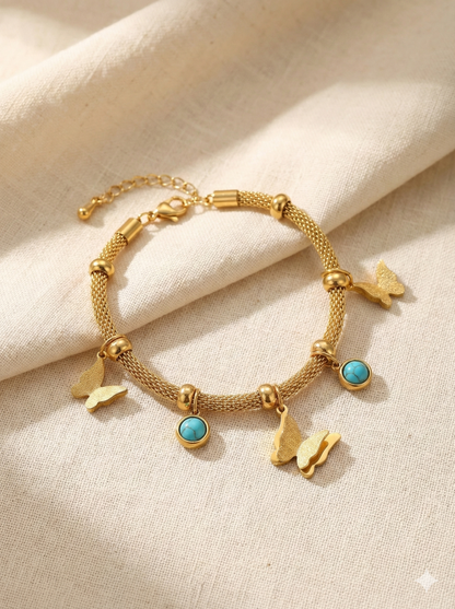 Turquoise Winged Mesh Bracelets