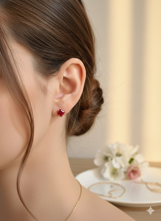 Ruby Radiance Studs