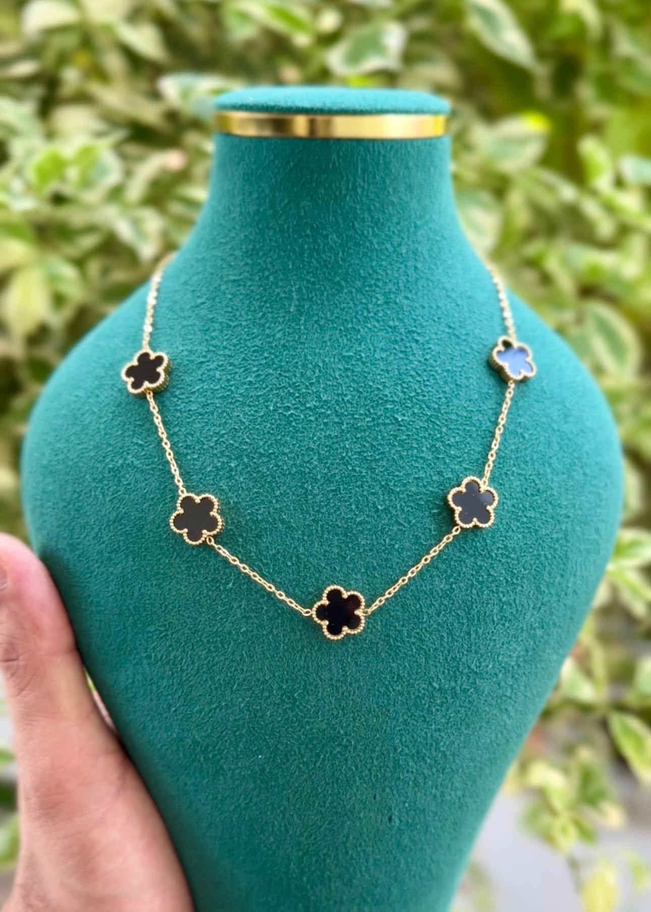 Noir Clover Luxe Necklace ✨🖤