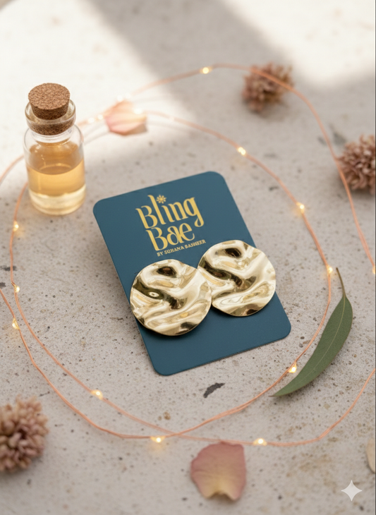 Molten Gold Disc Studs