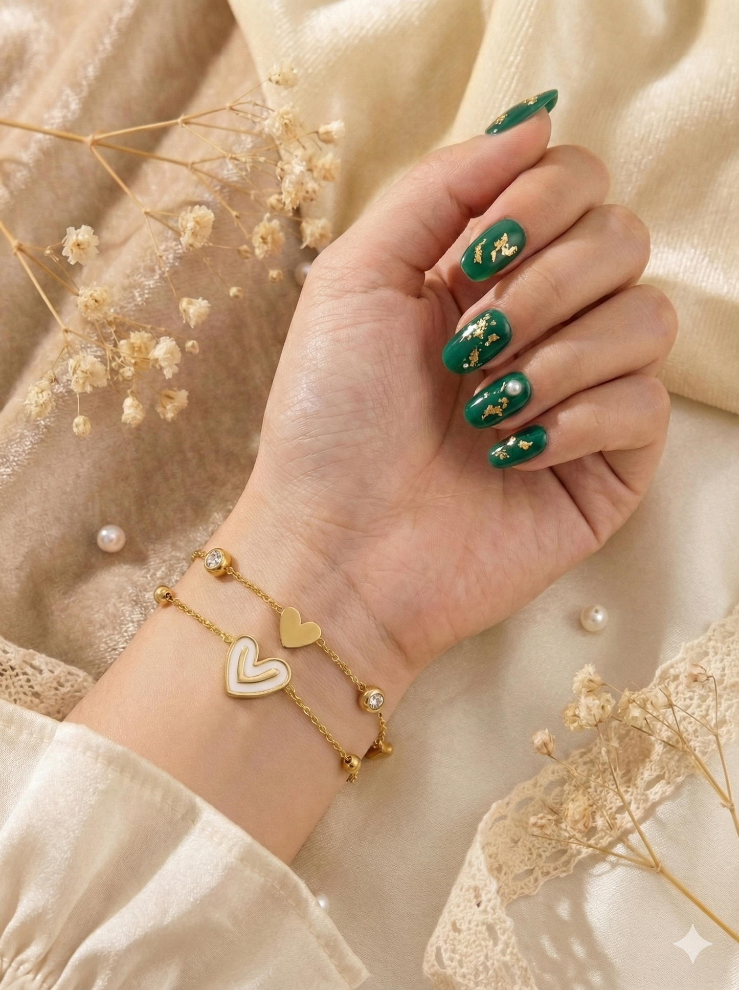 Golden Heart & Sparkle Bracelets