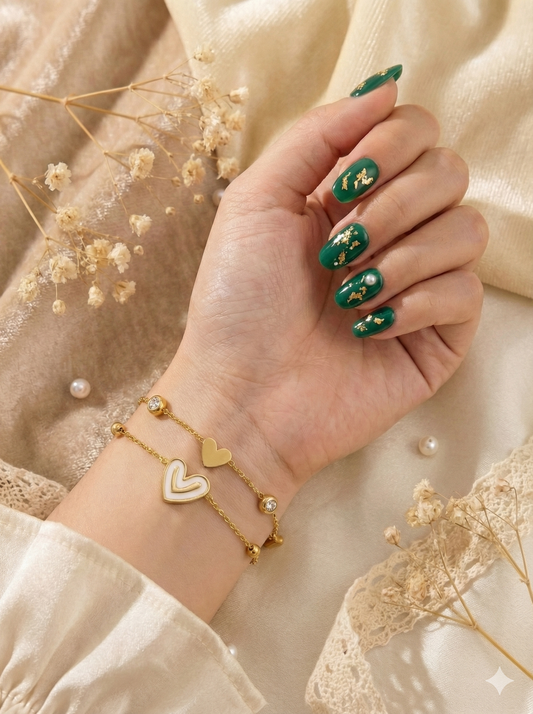 Golden Heart & Sparkle Bracelets