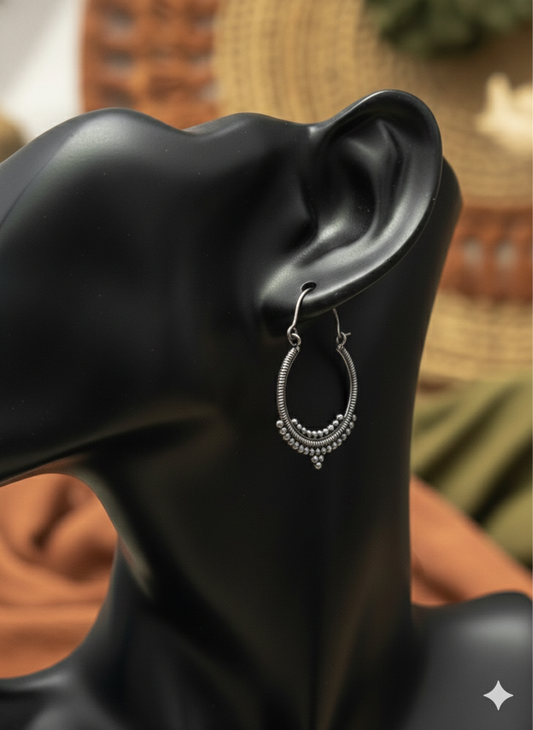 Midnight Dune Hoop Drops Earrings
