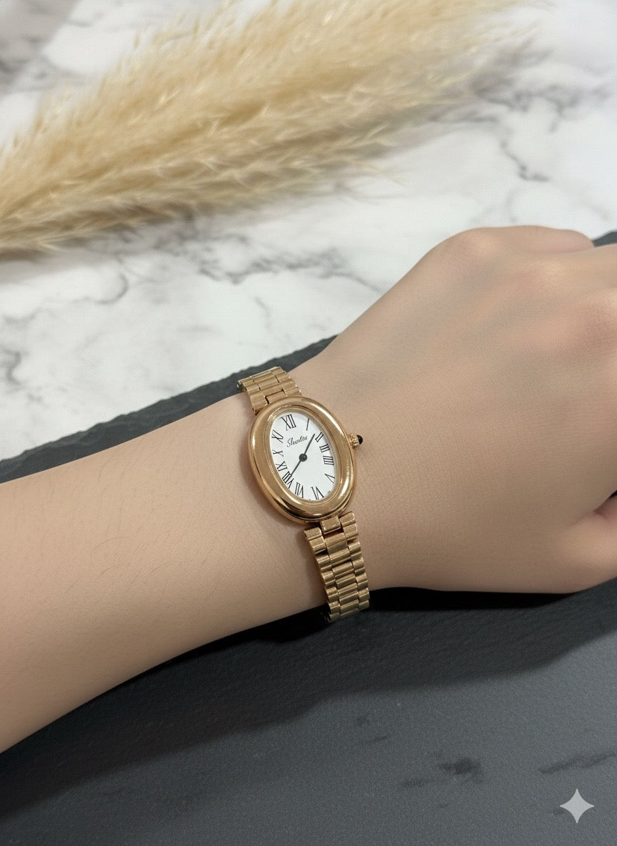 Scottie Luxury Rose Gold Classic Oval Bracelet Watch