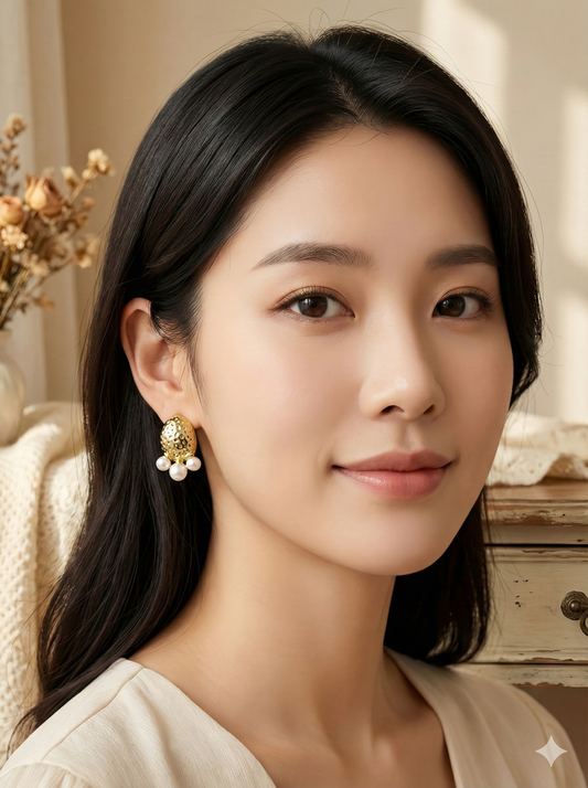 Golden Dewdrop Studs